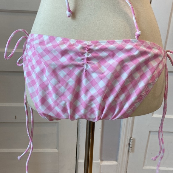 NWT Jessica Simpson Pink and White Gingham Print Monokini, Size XL - Picture 11 of 17